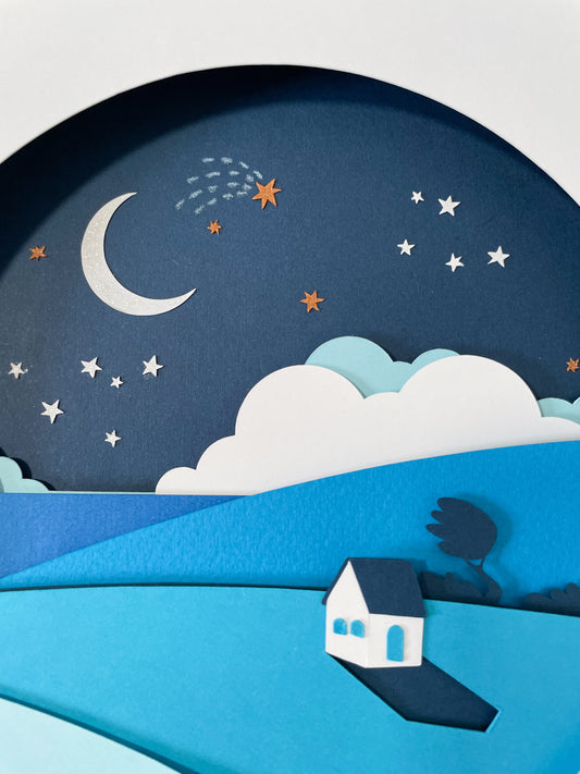 Quiet Night Layered Cut Paper Art