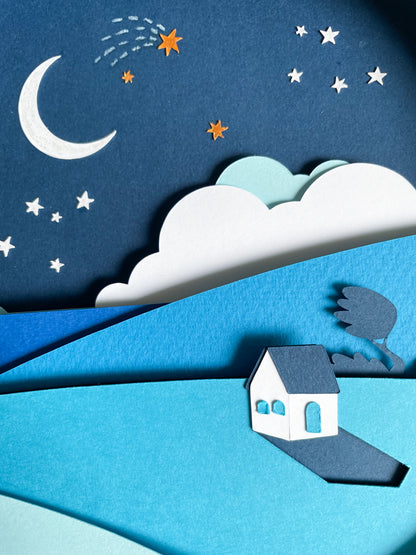 Quiet Night Layered Cut Paper Art