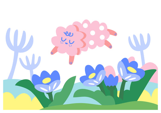 Pink Dog in the Garden Layered Art Template